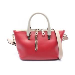 Chloe Bailey Mini Handbag Leather Red Beige